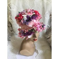 Vintage 1960's Hat Pastel Color Flowers Adorn The Bucket Style H.c.prange Co Sold As Is | Etsy (US)