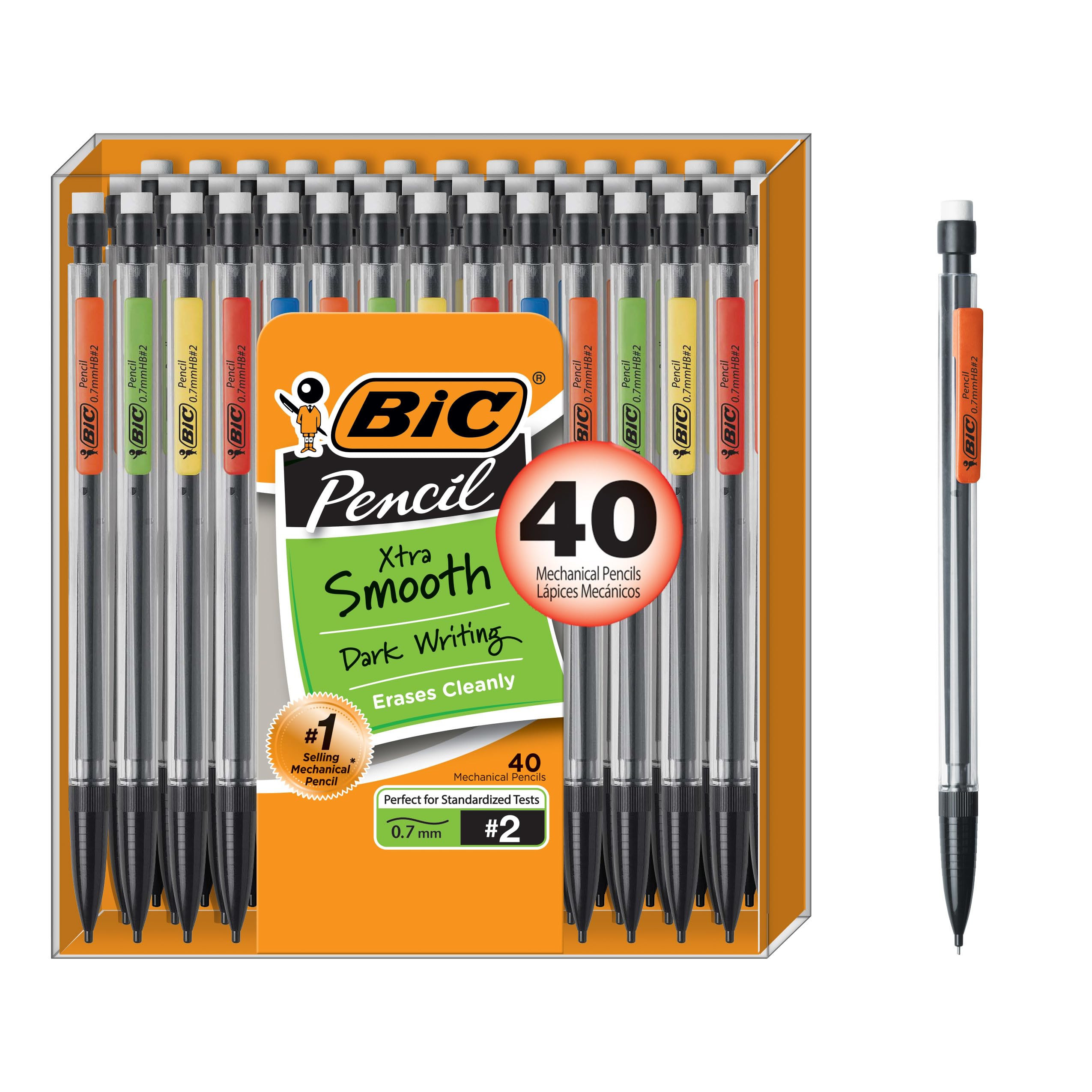 BIC Xtra Smooth Mechanical Pencil with 0.7 mm Medium Point, Refillable and Retractable, 40-Count ... | Amazon (US)