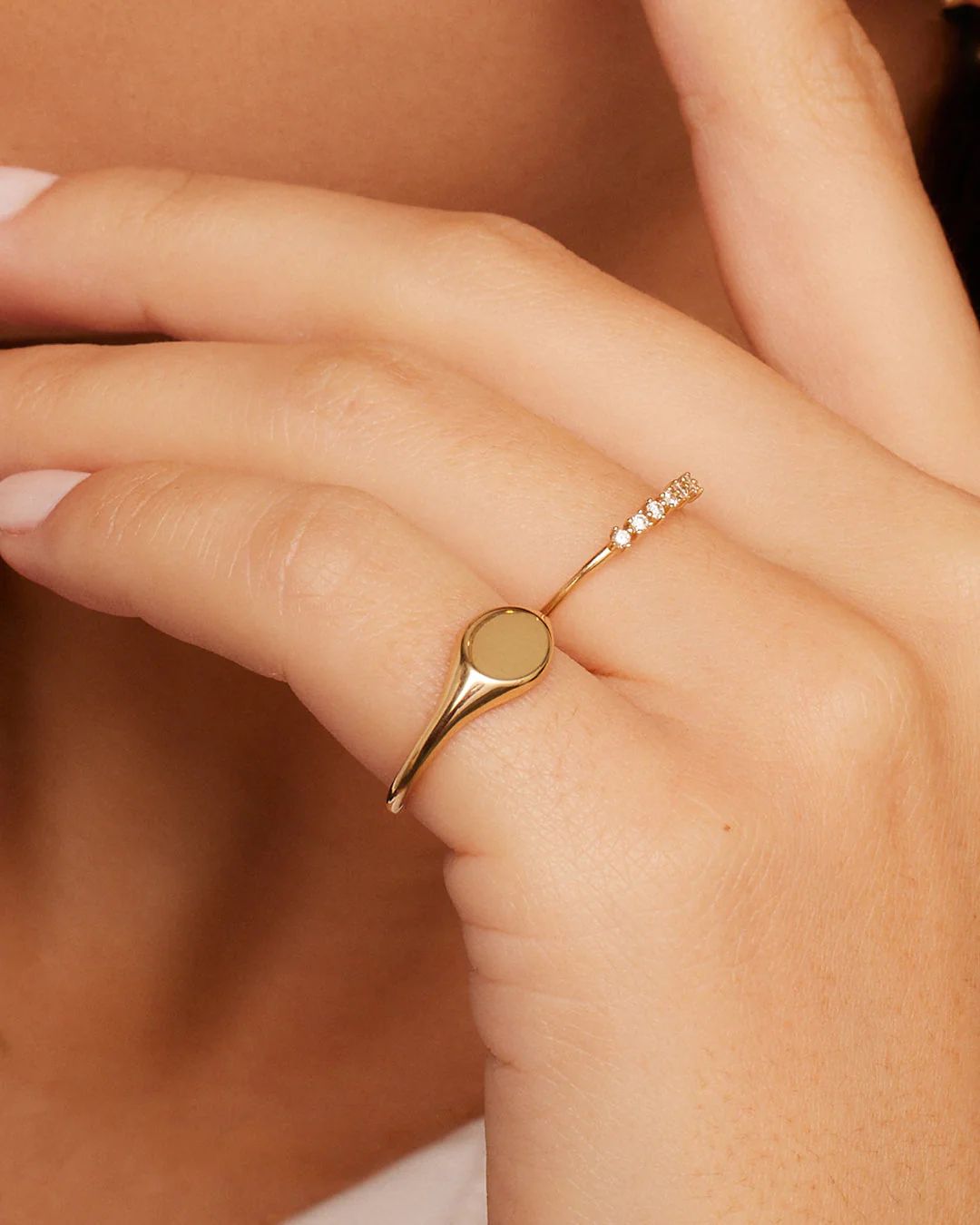 14k Gold Bespoke Signet Ring (engravable) | Gorjana
