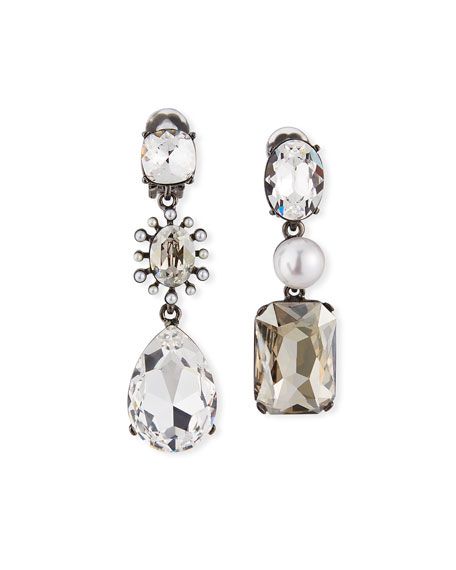 Oscar de la Renta Bold Mismatch Jewel Earrings, Silver | Bergdorf Goodman