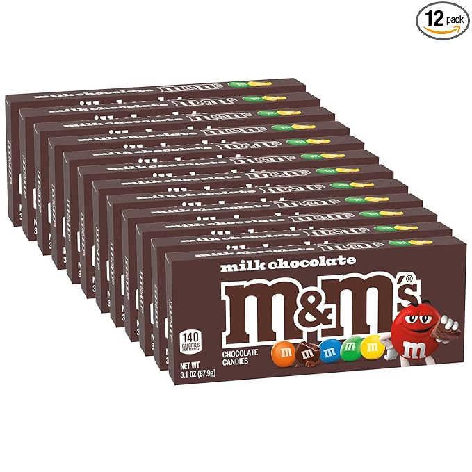 M&M'S Milk Chocolate Candy Movie Theater Box, 3.10 Ounce (Pack of 12) | Amazon (US)