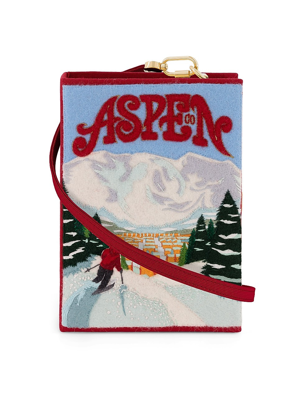 Women's Voyages Embroidered Book Clutch - Bordeaux | Saks Fifth Avenue