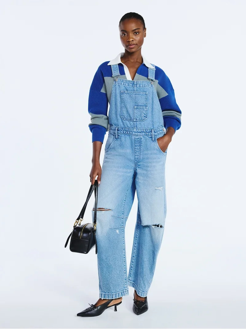 Scoop Women's and Women's Plus Cotton Barrel Overalls, 24", 26", and 28" Inseams, Sizes XS-4X | Walmart (US)