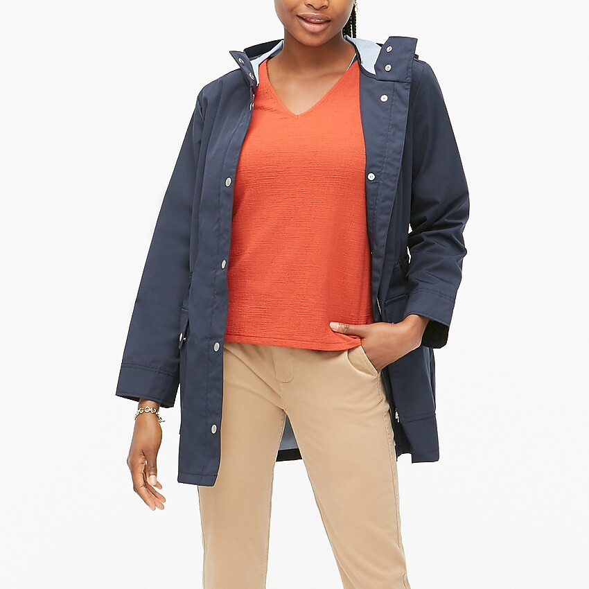 Midi-length raincoat with snaps | J.Crew Factory