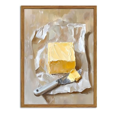 Framed Kitchen Wall Art, Vintage Butter Wall Decor Pictures, Rustic Farmhouse Food Paintings Canvas Prints for Dining Room Living Room Home Decoration 16x24 inch | Amazon (US)