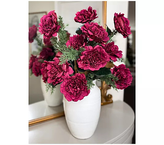 Simply Stunning Set of 5 22" Real Touch Peony Stems by Janine Graff - QVC.com | QVC