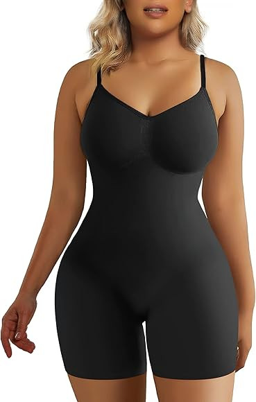 SHAPERX Shapewear for Women Tummy Control Bodysuit Mid Thigh Butt Lifter Body Shaper Shorts | Amazon (US)