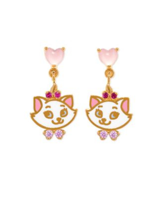Girls Crew Crystal Enamel Disney The Aristocats Marie Dangle Earrings - Silver | Macy's