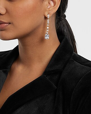 Crystal Linear Drop Earrings | Express