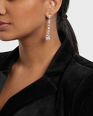 Crystal Linear Drop Earrings | Express