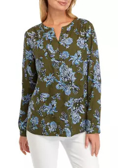 Kim Rogers® Women's Textured Printed Peasant Top | Belk