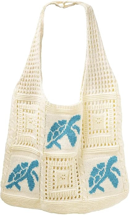 Crochet Tote Bag for Women, Knit Shoulder Handbag, Lightweight Reusable Shopping Bag, Summer Beac... | Amazon (US)