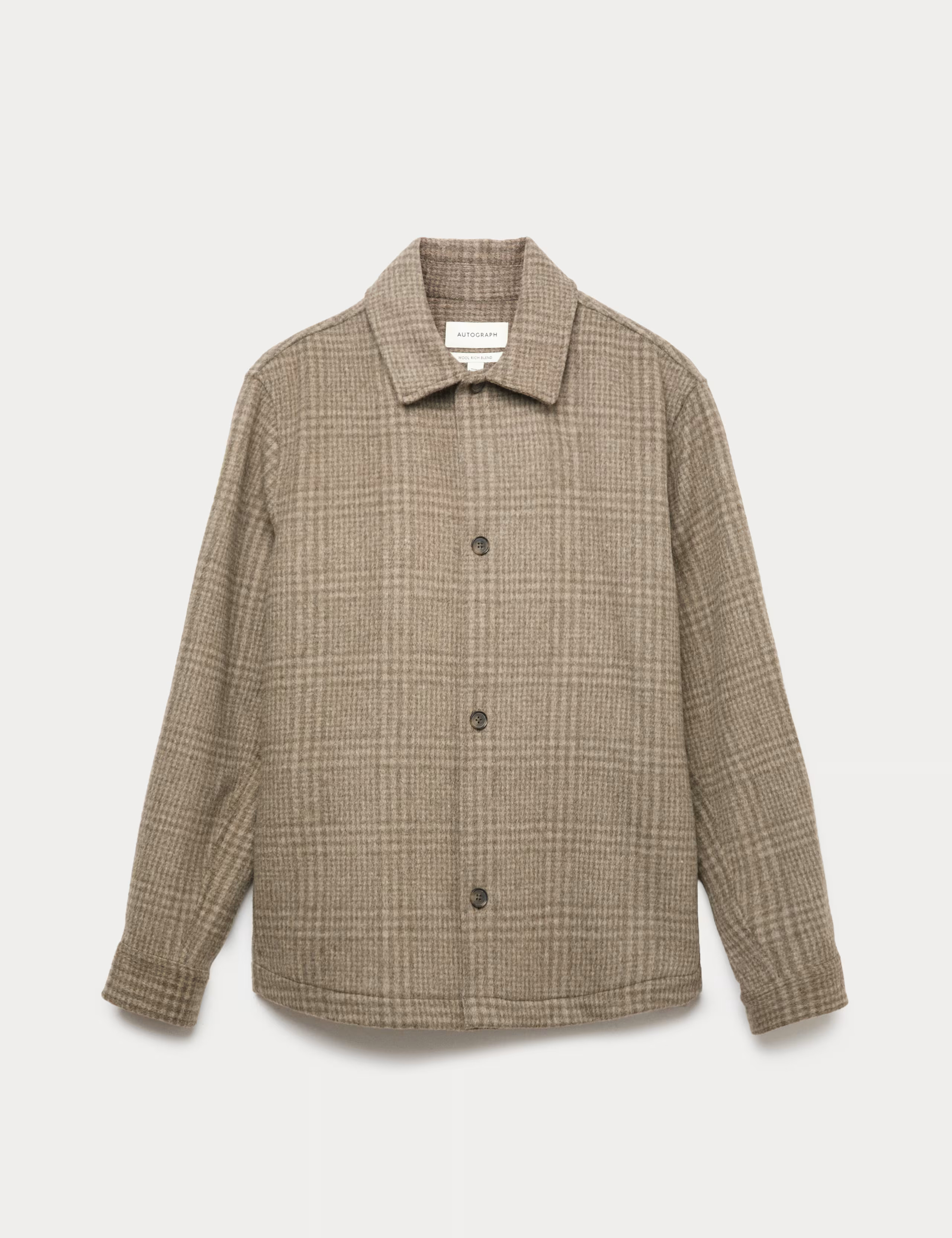Wool Blend Checked Overshirt | Marks & Spencer (UK)