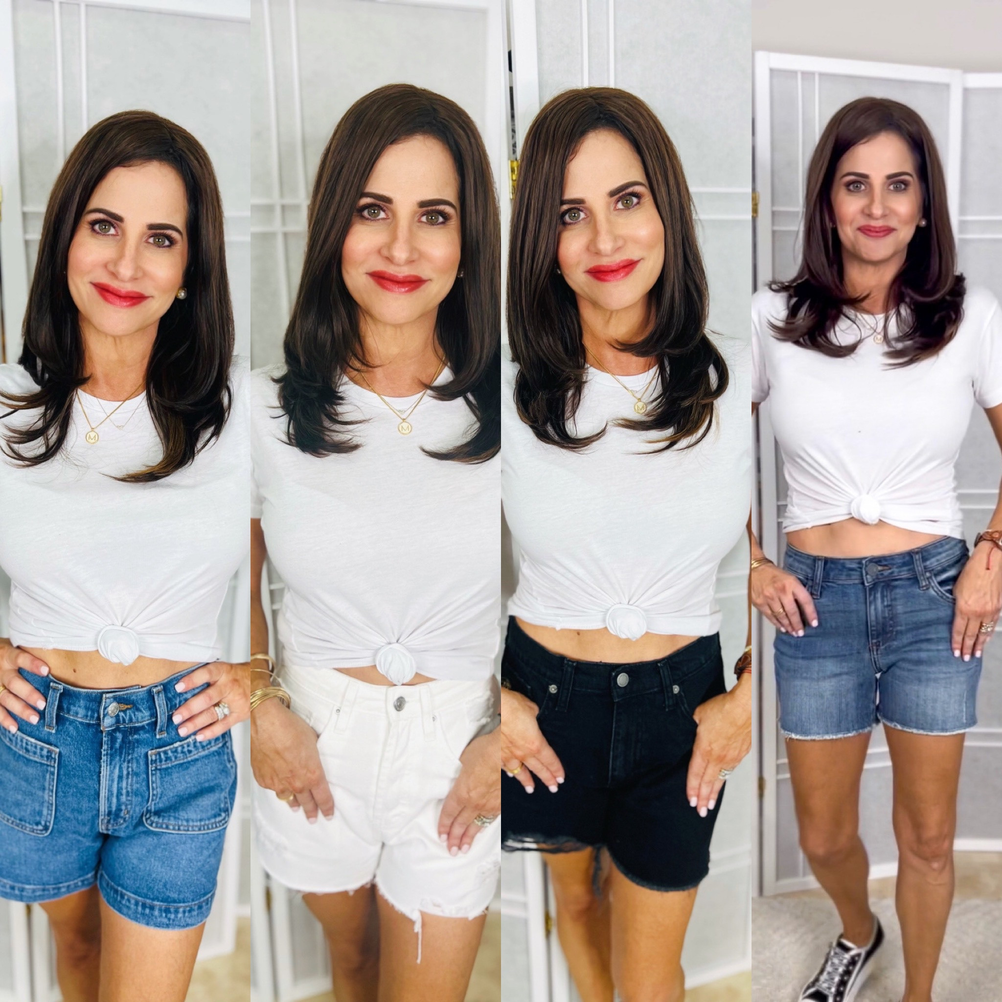 Sharing different styles of denim shorts . 
1. 24 
2. 00
3. 00
4. 25

#LTKSeasonal #LTKstyletip #LTKsalealert