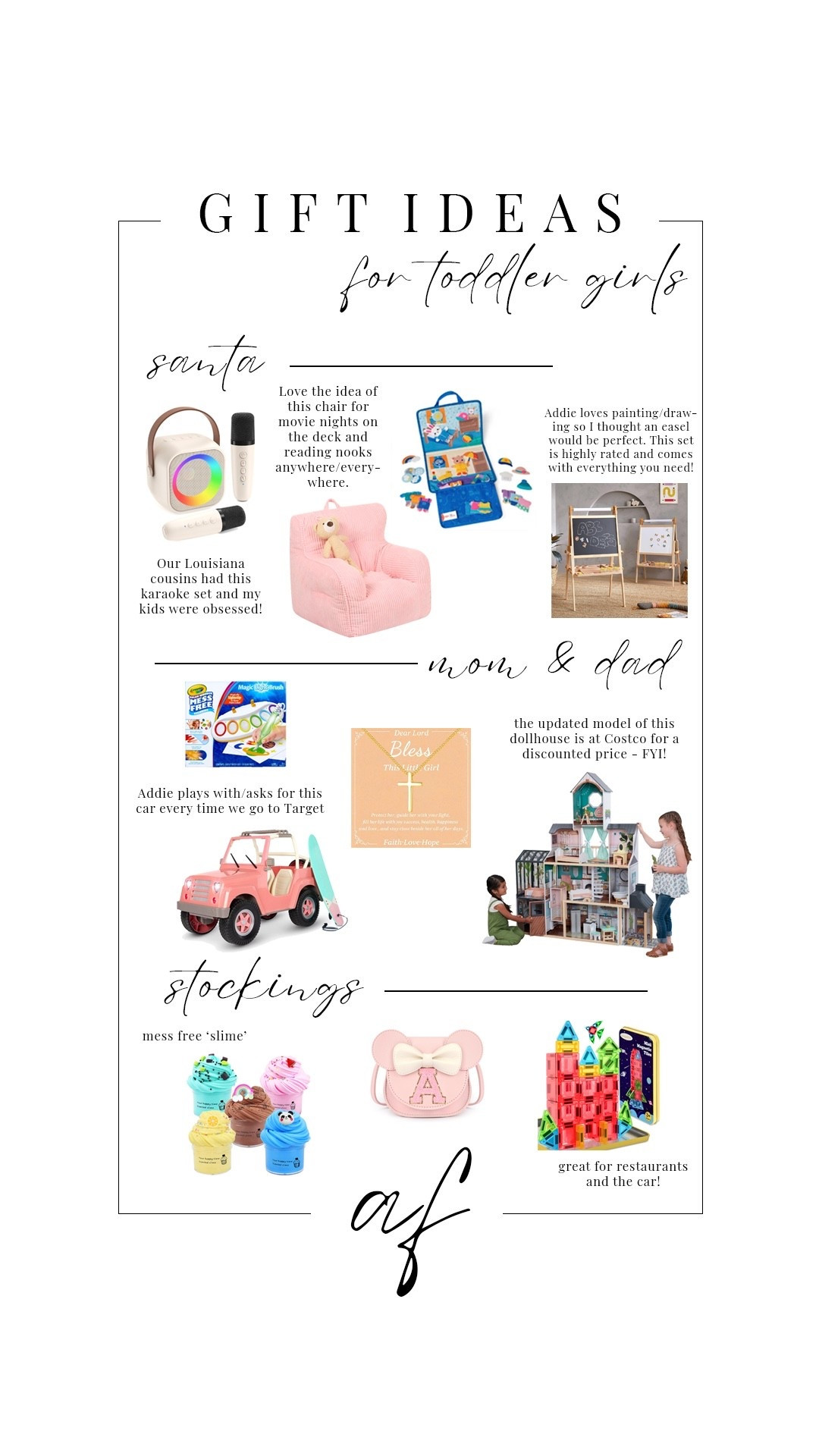 Toddler girl gift ideas
Christmas
Gift guide



#LTKHoliday #LTKmomlife #LTKGiftGuide