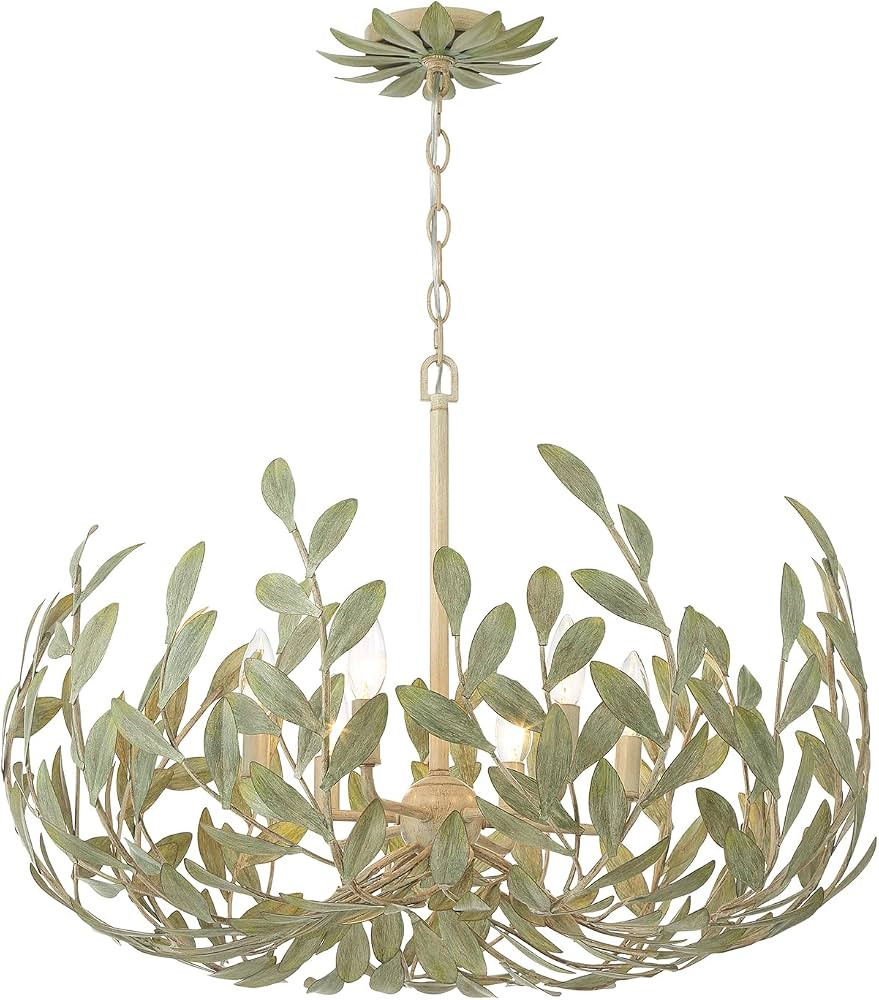 Crystorama Broche 6 Light Champagne Green Tea Chandelier | Amazon (US)