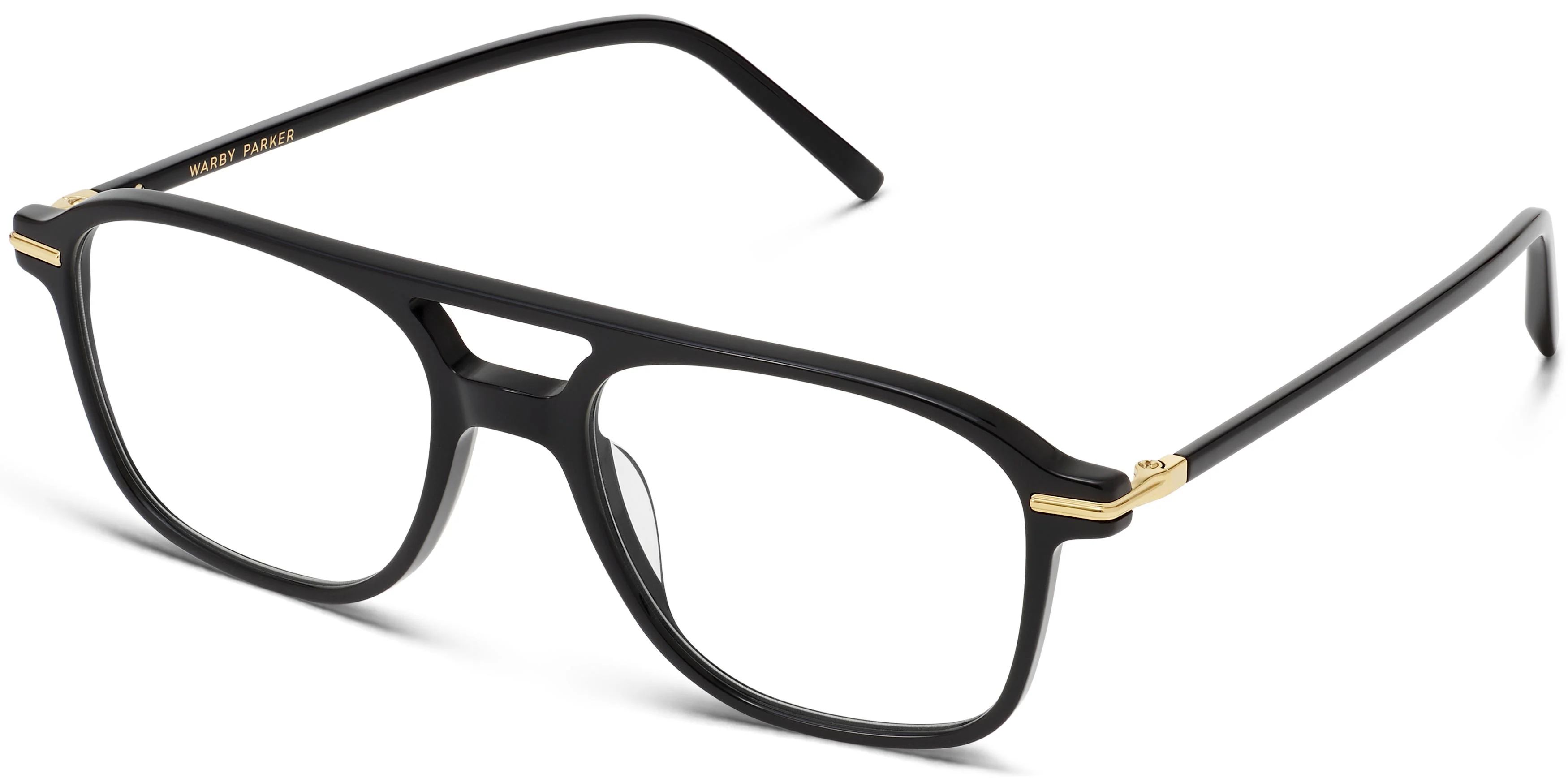 Brimmer Eyeglasses in Jet Black with Polished Gold | Warby Parker | Warby Parker (US)