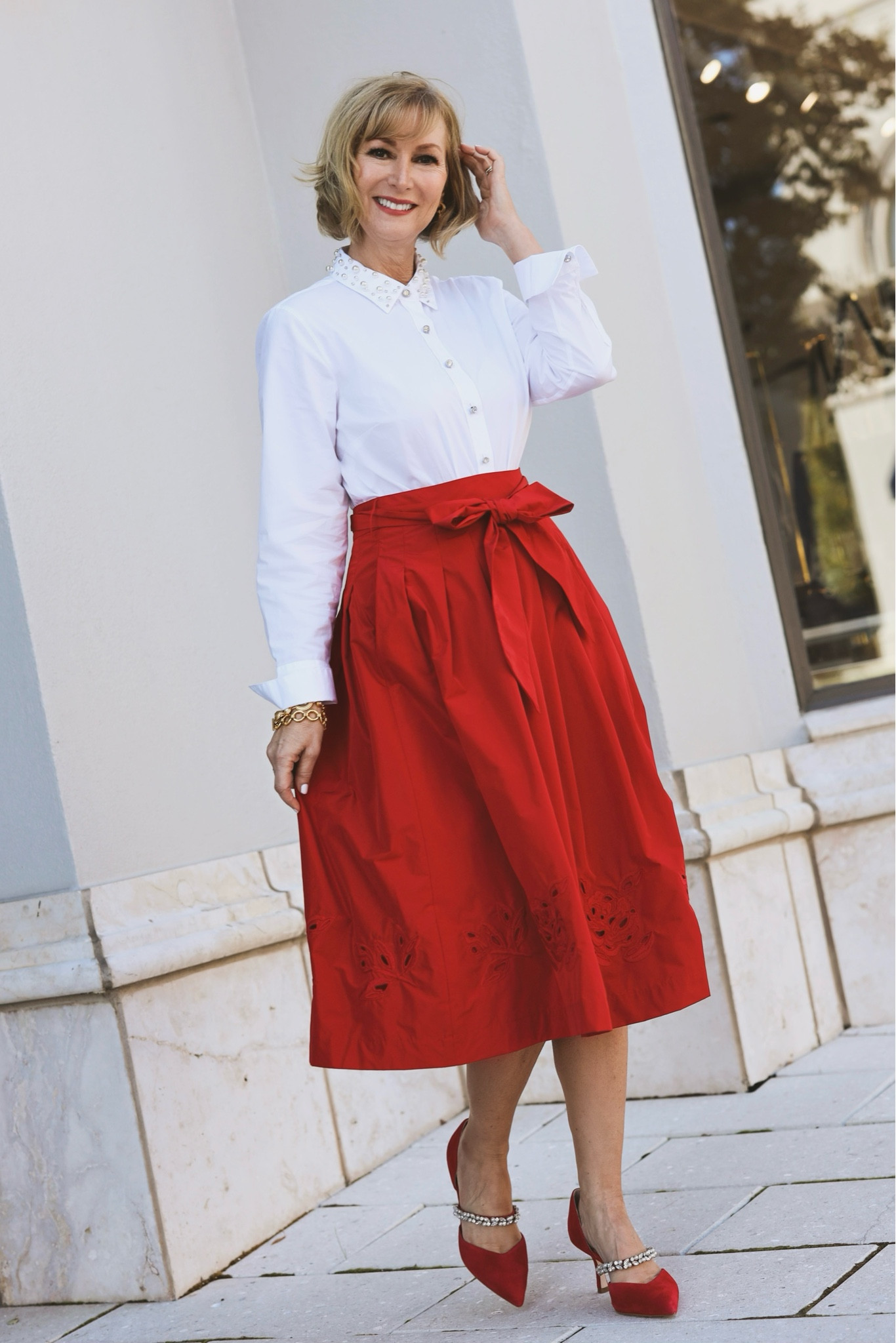 Red Taffeta Skirt