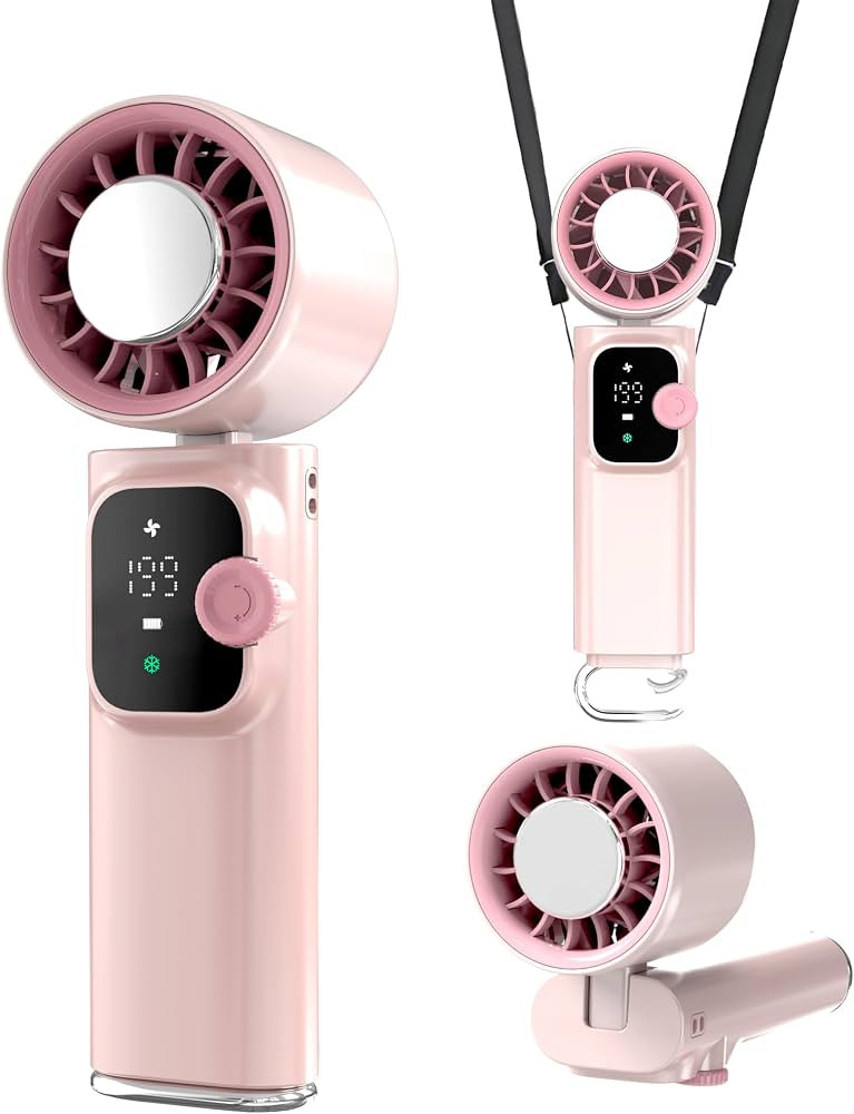 Portable Handheld Turbo Fan with Cooling Plate, 1-199 Speeds Rechargeable Personal Fan, 4000mAh U... | Amazon (US)