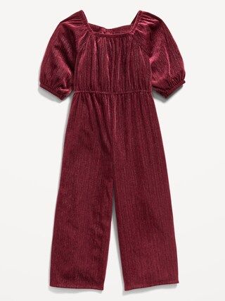 Velvet Puff-Sleeve One-Piece Jumpsuit for Toddler Girls | Old Navy (US)