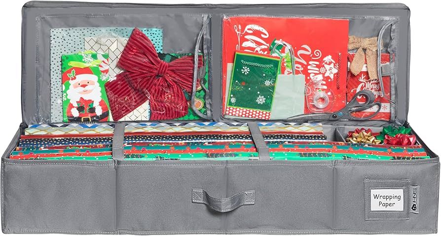 Wrapping Paper Storage Container - Fits up to 27 Rolls 1 3/8” Diam. Underbed Gift Wrap Organize... | Amazon (US)