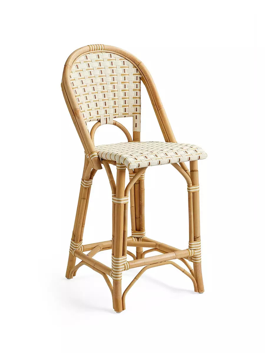 Riviera Rattan Basketweave Counter Stool | Serena and Lily