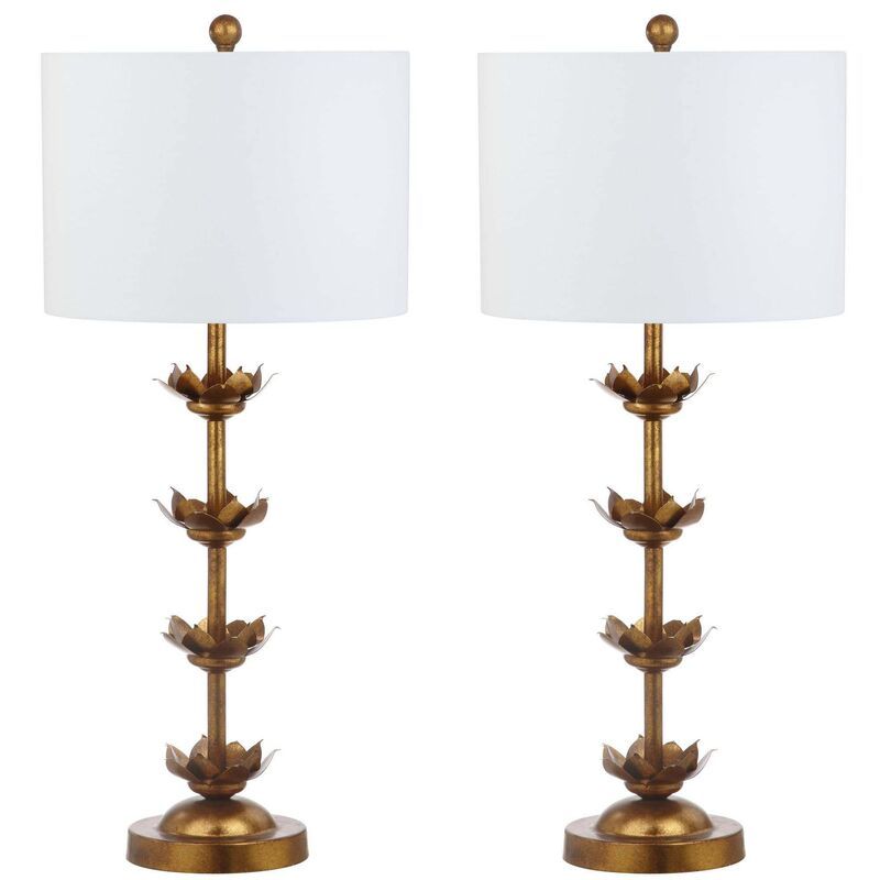 S/2 Nolden Table Lamps, Antiqued Gold Leaf | One Kings Lane