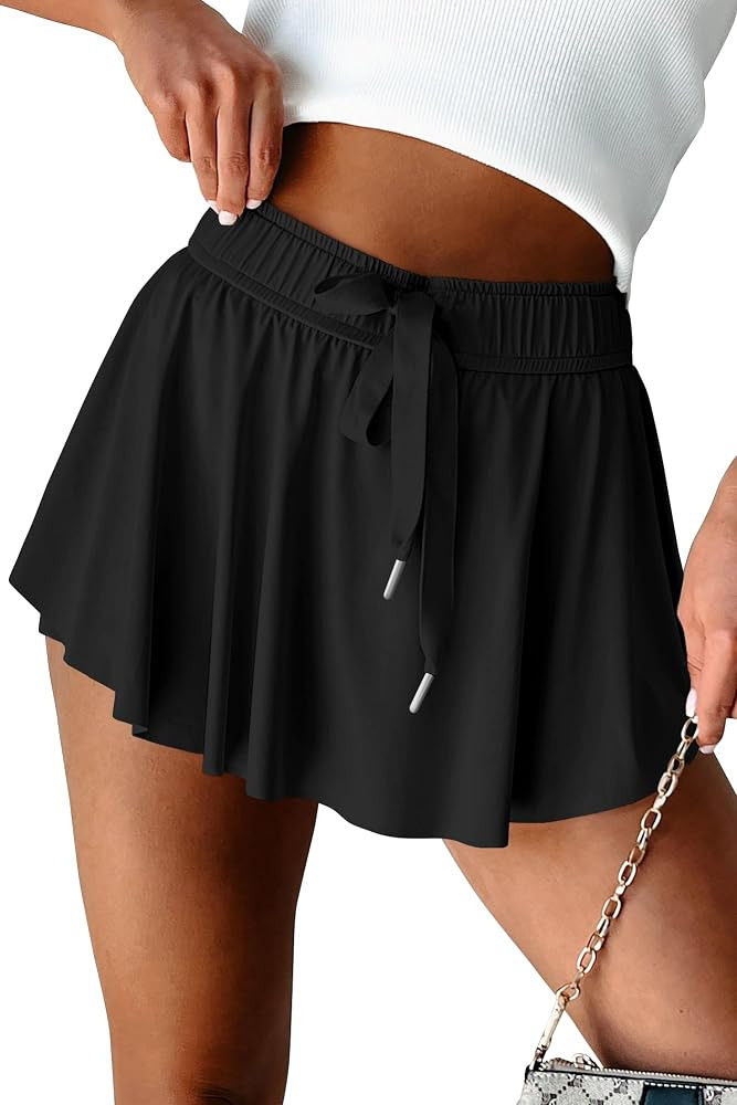 Womens Casual Tennis Skirt with Drawstring Lined High Waisted Athletic Mini Skorts Skirts for Wor... | Amazon (US)