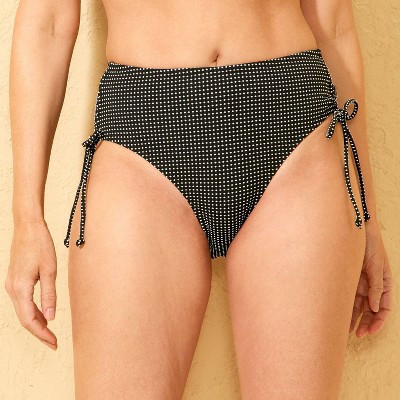 Women's Swiss Dot Texture Adjustable Side Tie Mid-Rise Medium Coverage Bikini Bottom - Shade & Sh... | Target