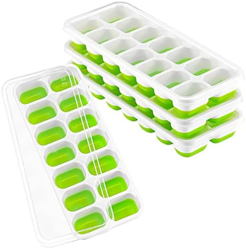 DOQAUS Ice Cube Trays 4 Pack, Easy-Release Silicone & Flexible 14-Ice Cube Trays with Spill-Resistan | Amazon (US)