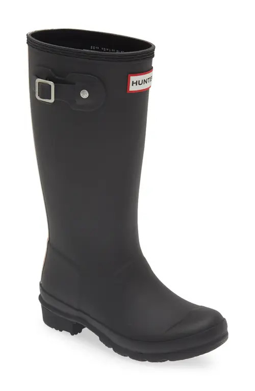 Hunter Kids' Original Back Stripe Rain Boot in Black at Nordstrom, Size 2 M | Nordstrom