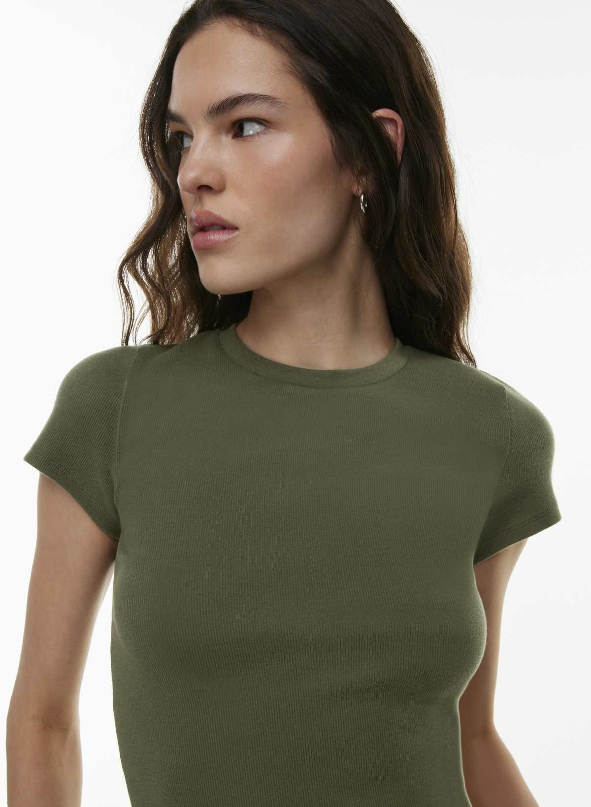 Tna Women's Homestretch Crew T-Shirt in Army Green size Large | Aritzia
