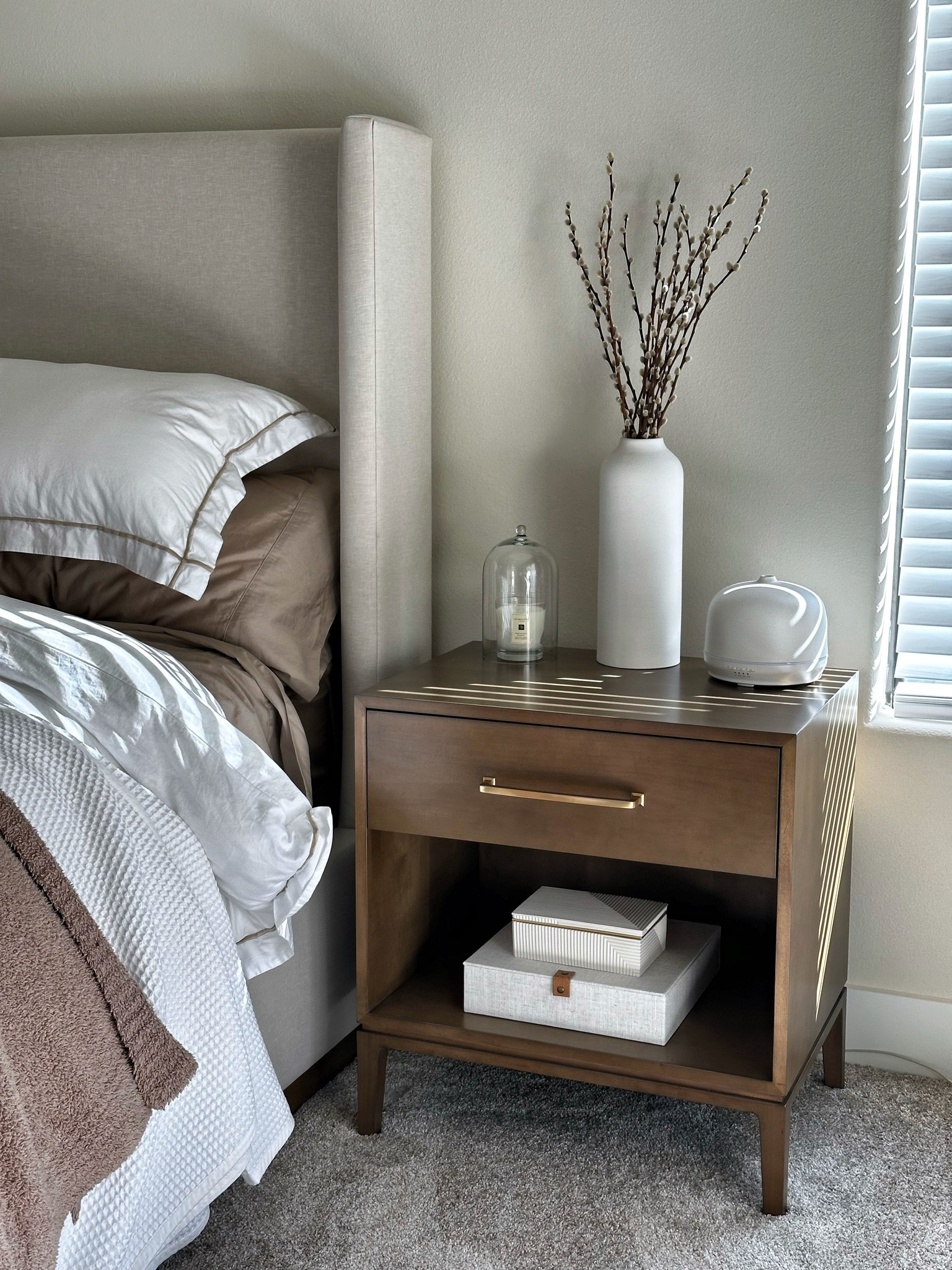 Master bedroom nightstands and bed! In love with everything I’ve got from boll & branch 

#LTKHome #LTKStyleTip