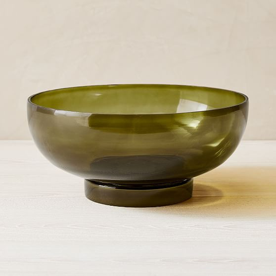Foundations Glass Decorative Bowl, Olive | West Elm (US)