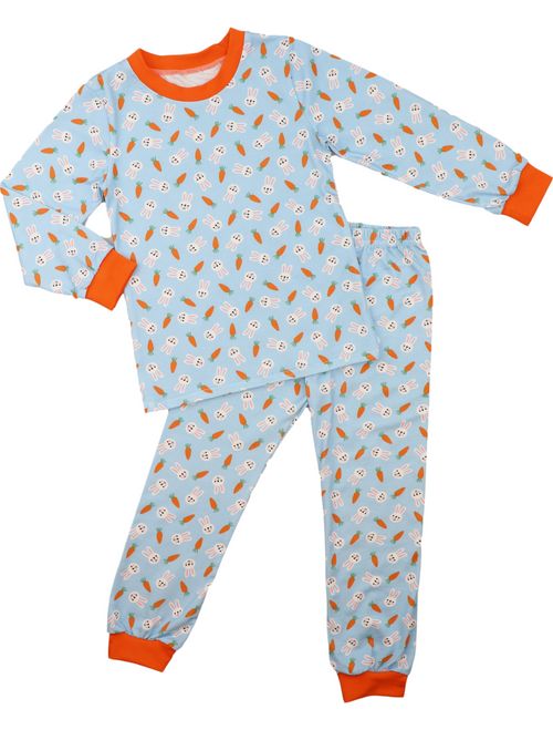 Blue Knit Bunny and Carrot Pajamas | Cecil and Lou