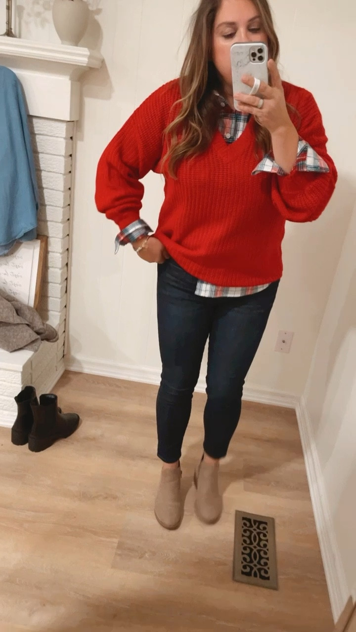 Love this red sweater for the holidays! Perfect layering piece!

Walmart Holiday Outfit Idea!

#LTKHoliday #LTKVideo #LTKSeasonal