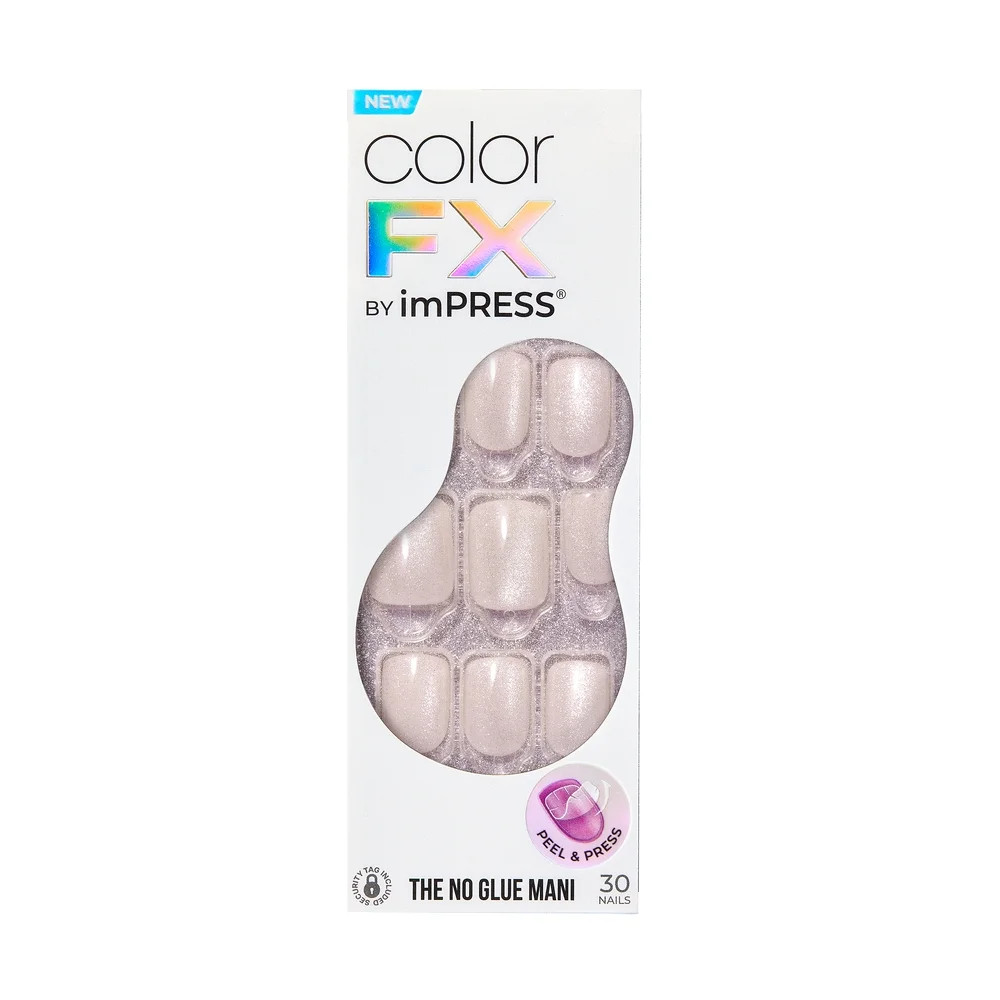 KISS imPRESS Color FX Press-On Nails, No Glue Needed, White, Short Square, 33 Ct. | Walmart (US)