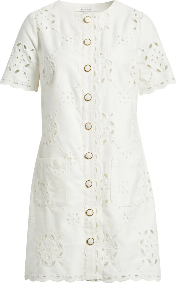 Punch Out Cotton Eyelet Shift Minidress | Nordstrom