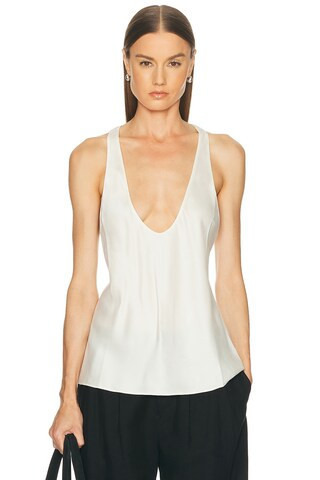 EAVES Vivian Silk Top in Ivory | FWRD 