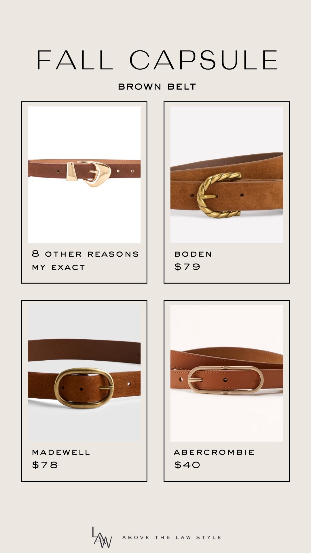 Fall Capsule: Brown Belt

#LTKFindsUnder100 #LTKFindsUnder50 #LTKStyleTip