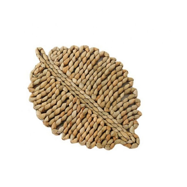 Woven Leaf Shaped Placemats for Dining Table, Braided Place Mat Handmade Natural Seagrass Wicker ... | Walmart (US)