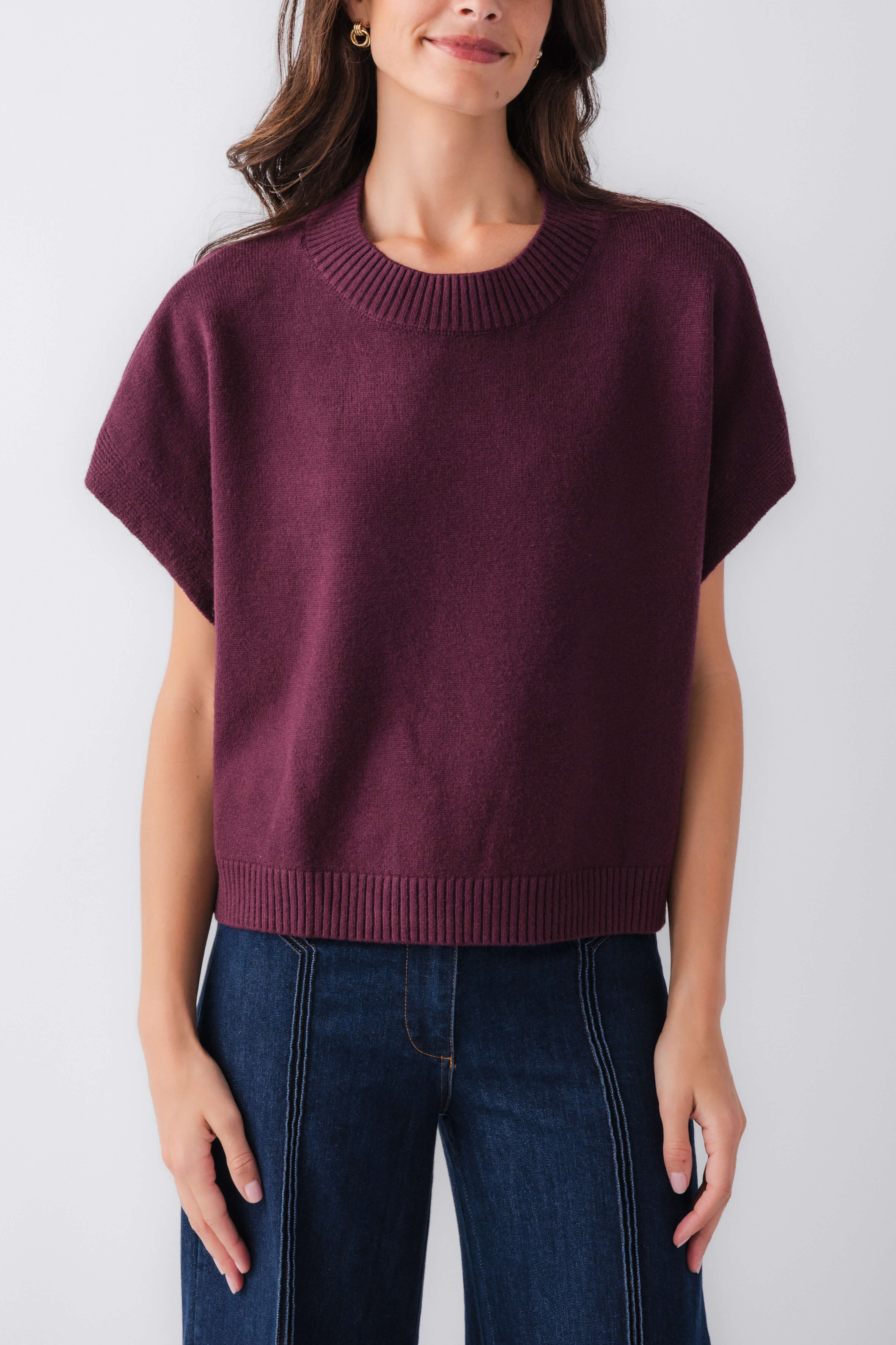 Pinch Dropped Shoulder Knit Top | Social Threads