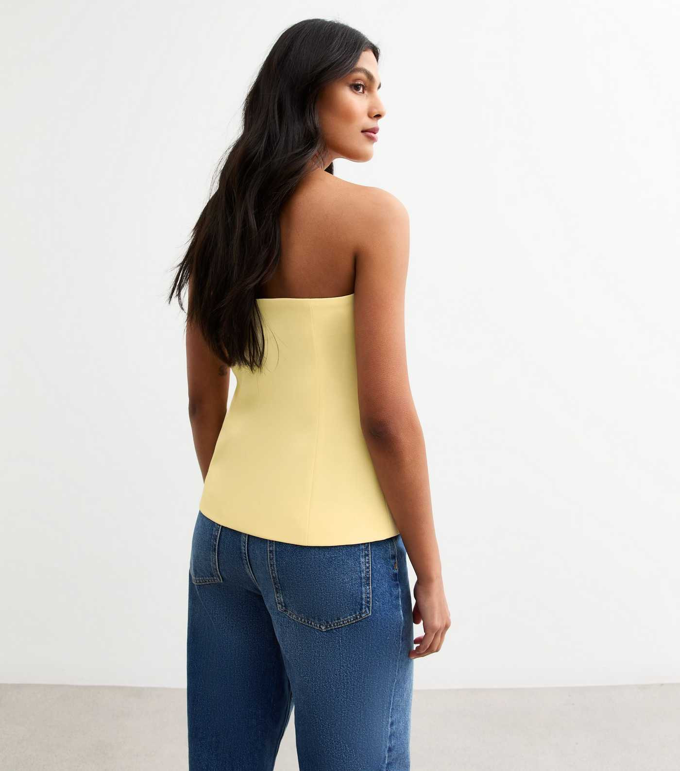 Light Yellow Button Front Bandeau Waistcoat | New Look | New Look (UK)