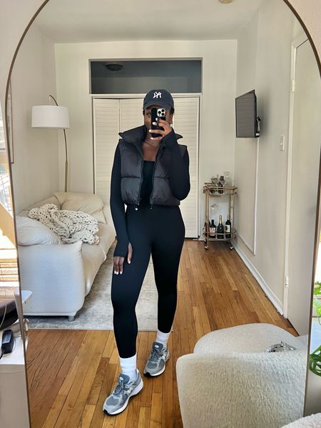 Casual outfit, outfit inspo, outfit ideas, ootd, fall outfits, everyday outfits, loungewear, comfy outfit, lazy day outfit, athleisure, puffer vest, black jumpsuit, bodycon outfit, new balance shoes, sneakers outfits, relaxed outfit, comfy and casual 

#LTKfindsunder100 #LTKSale #LTKsalealert