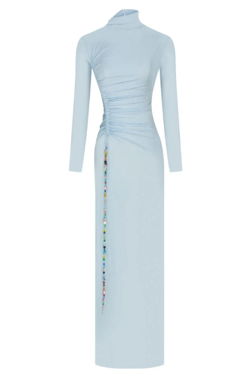 JERSEY MAXI DRESS WITH STONE ACCESSORIES | Sudietuz | CULT MIA | CULT MIA UK LTD