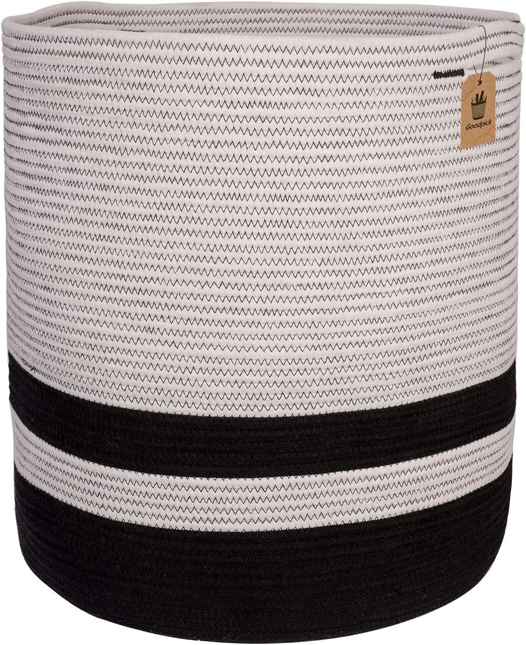 INDRESSME Goodpick Large Cotton Rope Basket - Woven Storage Basket - Floor Basket with Handle for... | Amazon (US)