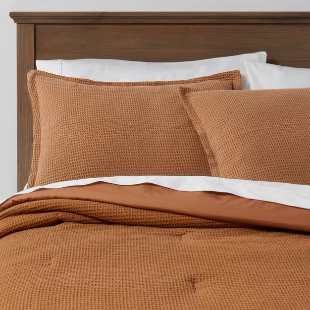 Washed Waffle Weave Comforter & Pillow Sham Set - Threshold™ | Target