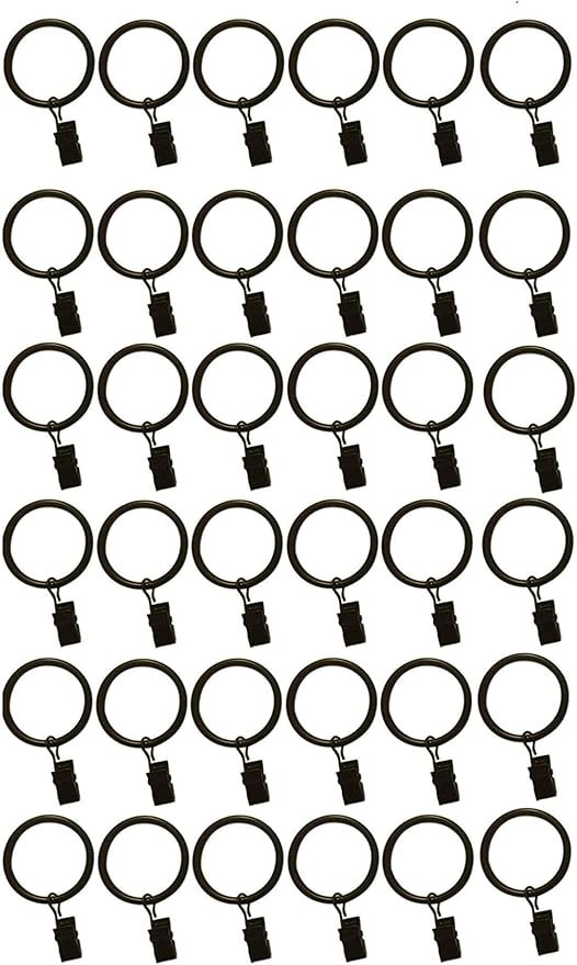 TEJATAN - 2 Inch - Metal Curtain Rings with Clips and Eyelets - Pack of 100 (Also Known as Rings ... | Amazon (US)