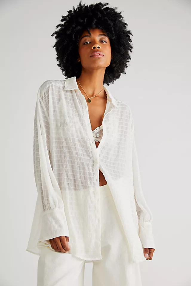 Love Life Sheer Buttondown | Free People (Global - UK&FR Excluded)