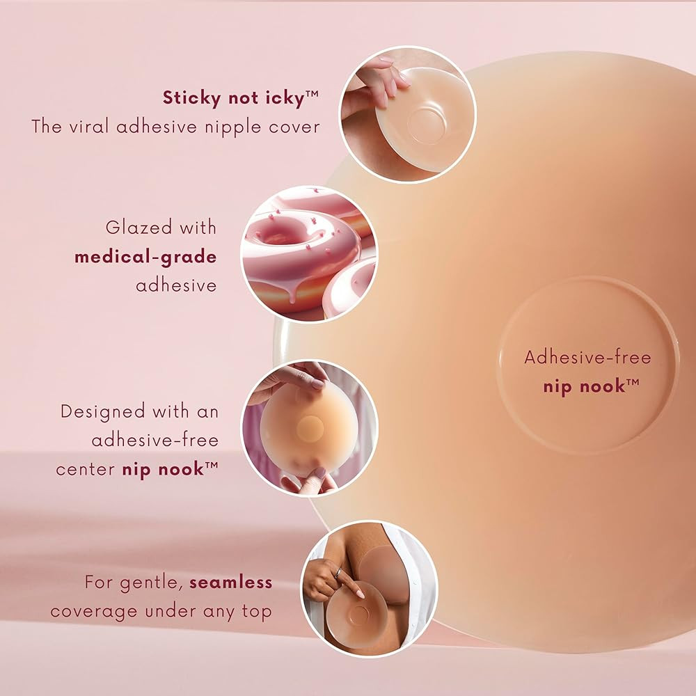 CAKES Body® sticky Circle Nipple Covers for Women - The Viral Sticky Boobs With an Adhesive-free... | Amazon (US)